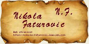 Nikola Faturović vizit kartica